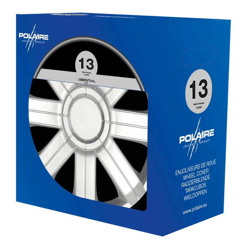 boîte 4 enjoliveurs 13" gris silver