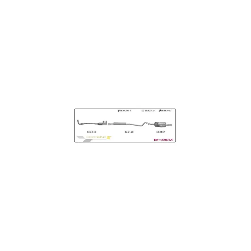 Silencieux Intermediaire Opel ASTRA 1.4i 1.6i (91-)